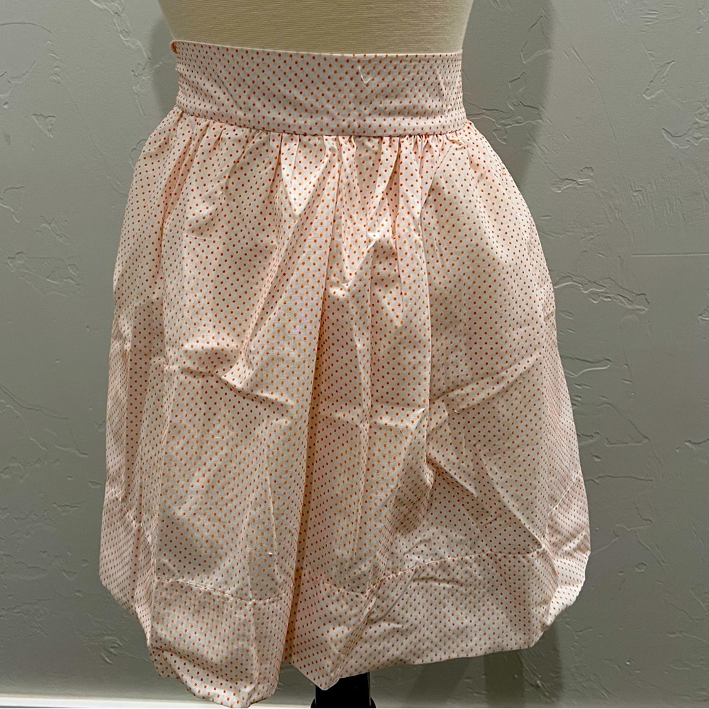 Vintage Swiss Dot Orange Polka Dot Textured Fabric Apron | Farmhouse Apron